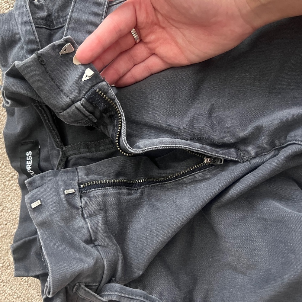 Express Charcoal High-Rise Pants - Picture 2 of 6
